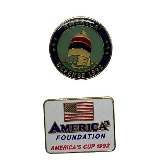6 America's Cup Boating Pins Pinbacks 1992 1983 Vintage Lot - Picture 3 of 6